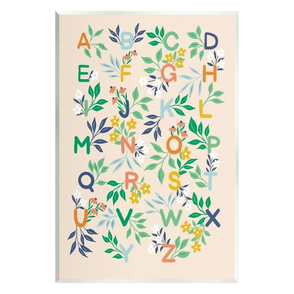 Stupell Industries Cottage Blooms Alphabet Typography Painting Unframed Art Print Wall Art, 10 x 15