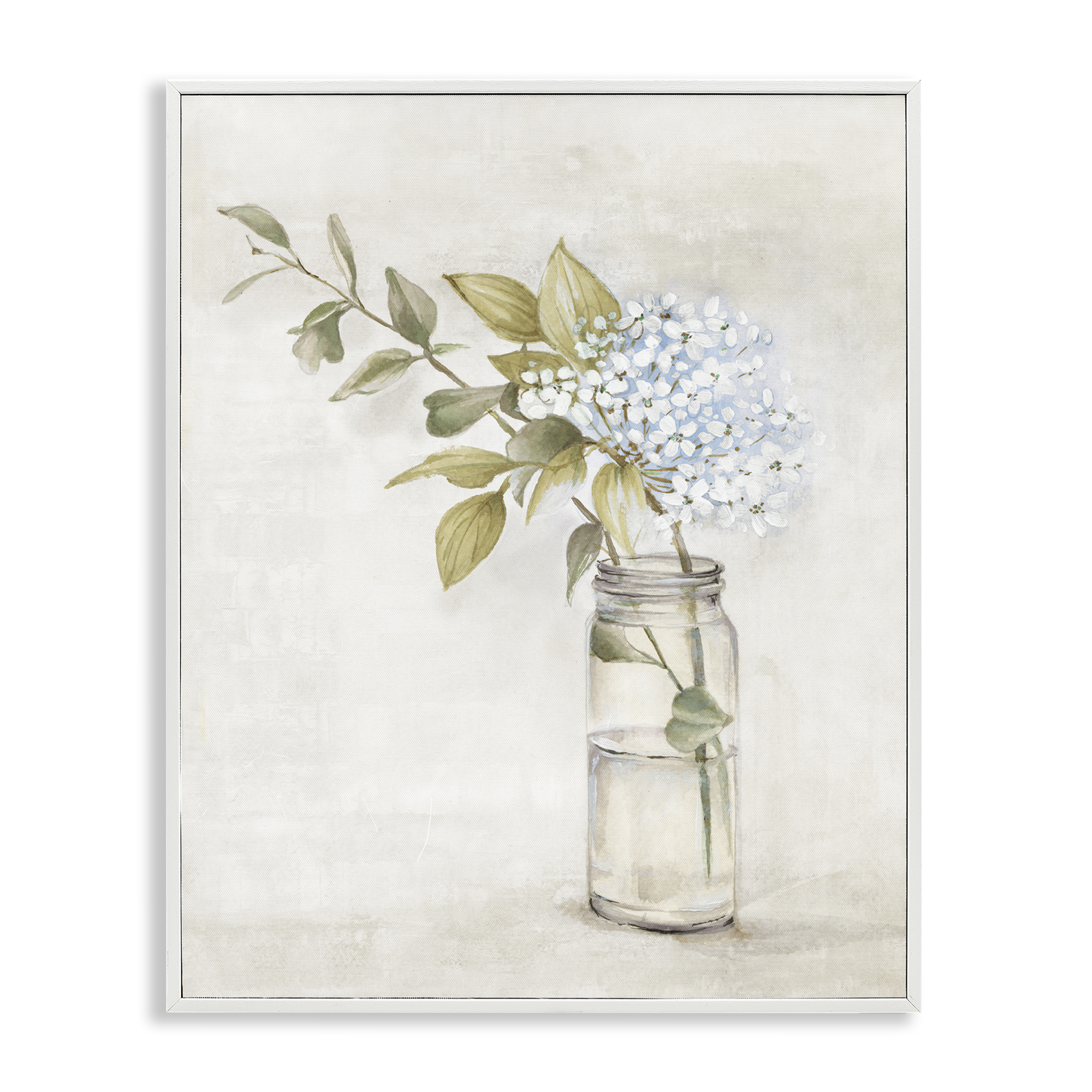 Stupell Industries Cottage Blooms in Jar Plants & Flowers Painting White Framed Art Print Wall Art, 24 x 30