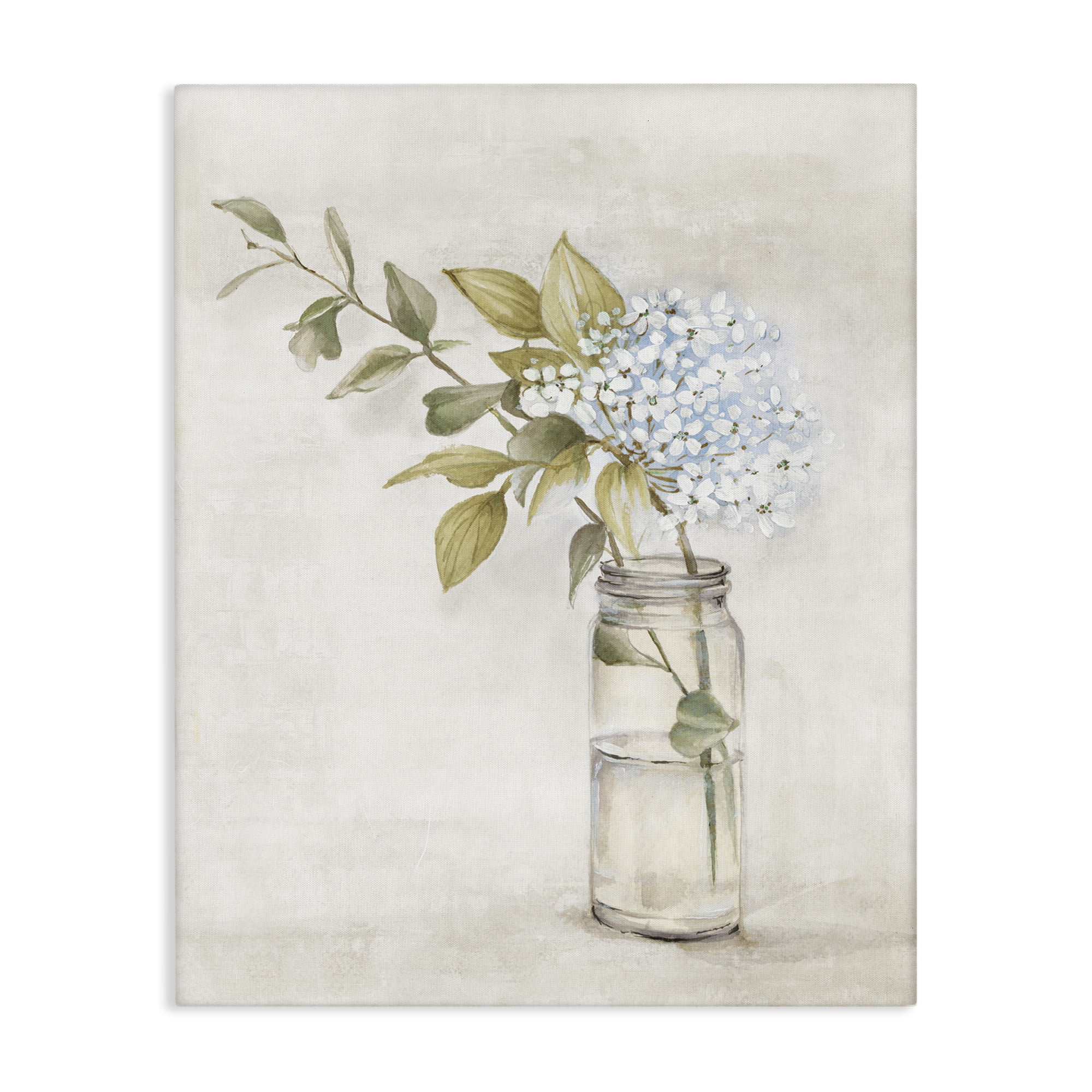 Stupell Industries Cottage Blooms in Jar Plants & Flowers Painting Wrapped Canvas Art Print Wall Art, 30 x 40