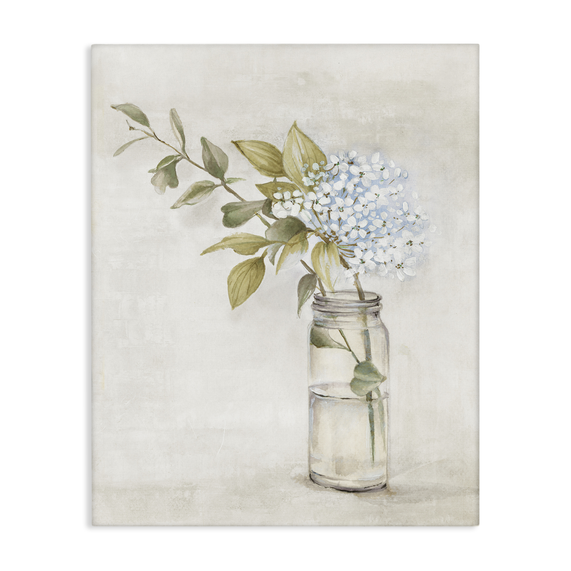 Stupell Industries Cottage Blooms in Jar Plants & Flowers Painting Wrapped Canvas Art Print Wall Art, 36 x 48