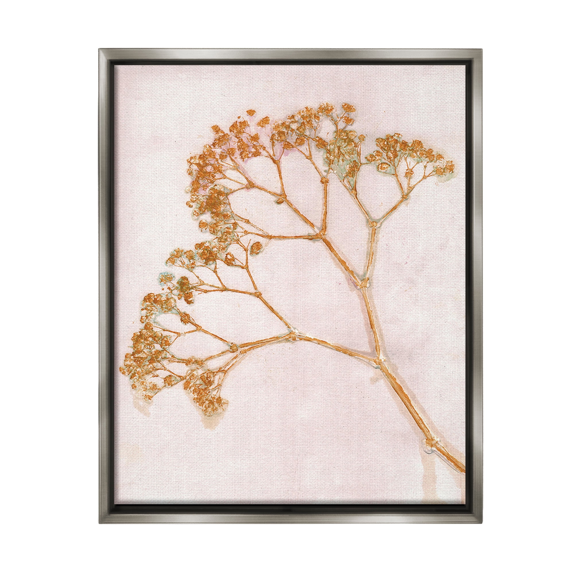 Stupell Industries Cottage Botanical Branches Botanical & Floral Painting Gray Floater Framed Canvas Art Print Wall Art, 25 x 31