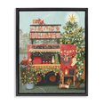 thumbnail image 1 of Stupell Industries Cottage Christmas Beverage Truck Black Floating Frame Canvas Art, 17 x 21, by Irene Chan, 1 of 8