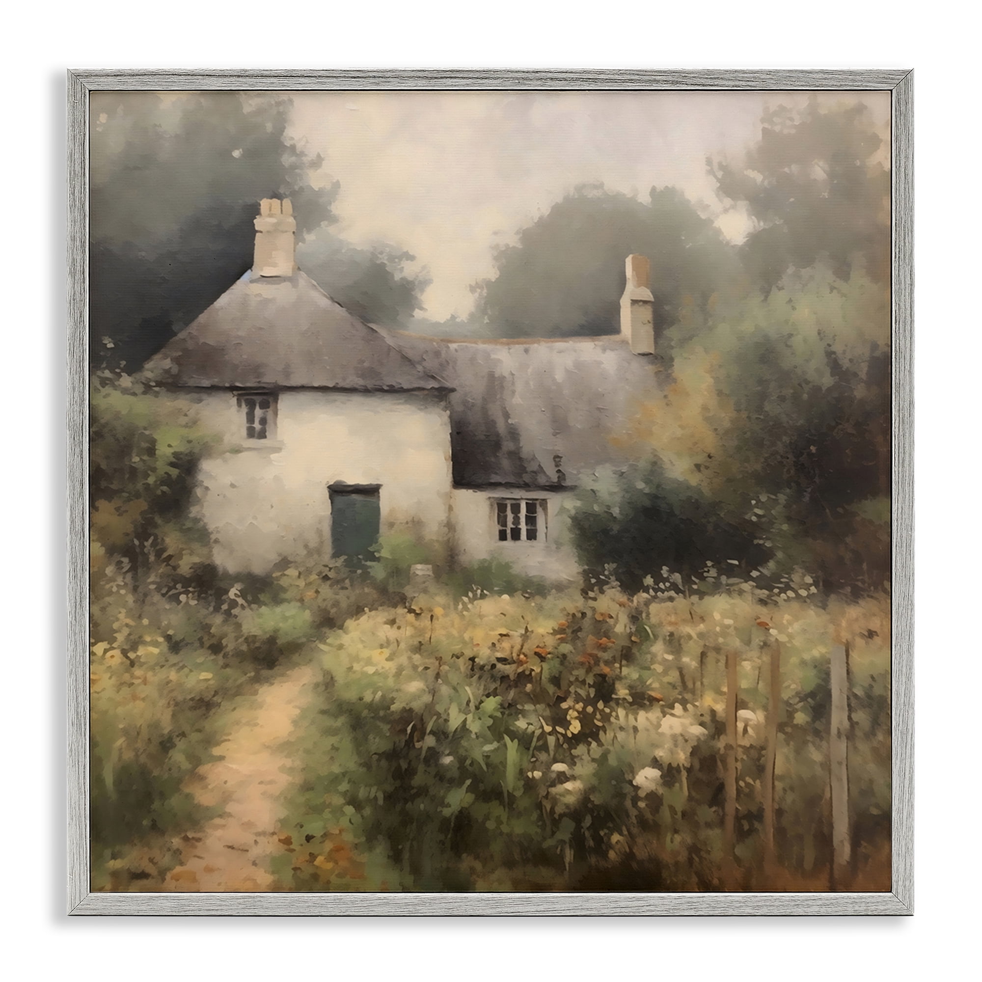 Stupell Industries Cottage Comfort in Summer Garden Gray Framed Giclee Art, design by Creative Studio