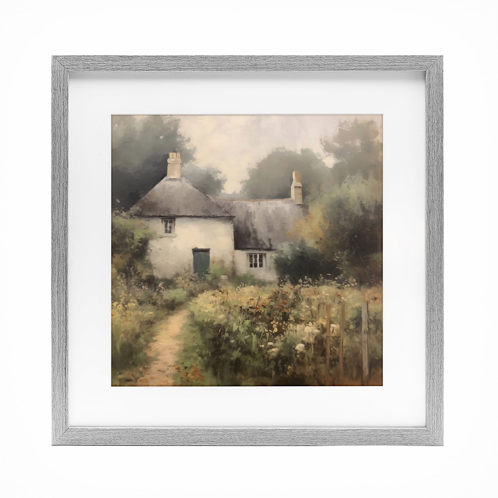 Stupell Industries Cottage Comfort in Summer Garden Gray Framed Print Under Glass, design by Creative Studio