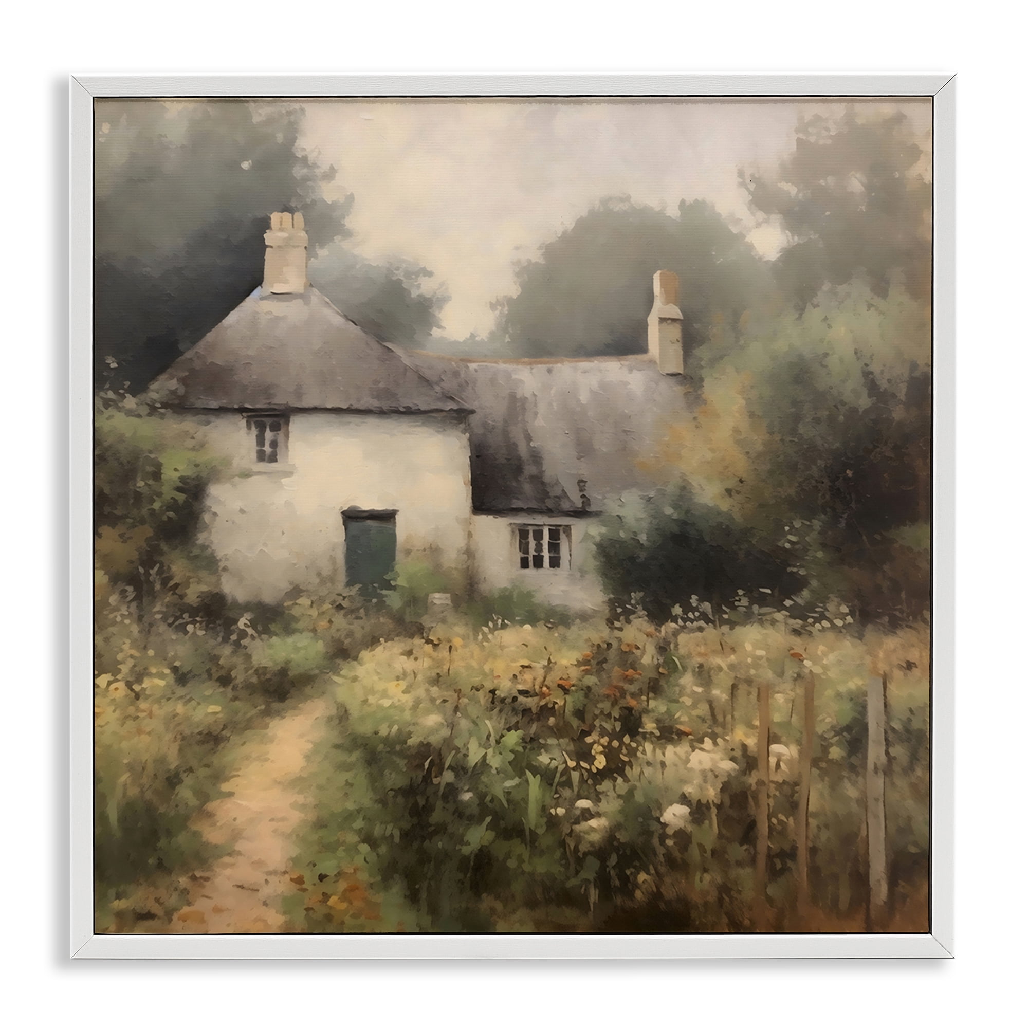 Stupell Industries Cottage Comfort in Summer Garden White Framed Giclee Art, design by Creative Studio