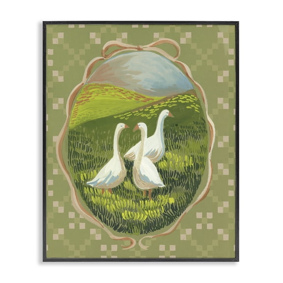Stupell Industries Cottage Core Geese Black Framed Giclee Art design by Evelyn Coleman, 30 x 24