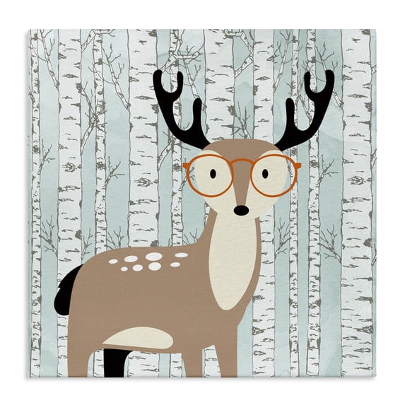 Stupell Industries Cottage Deer & Birch Trees Canvas Art, 30 x 30, by Kim Allen