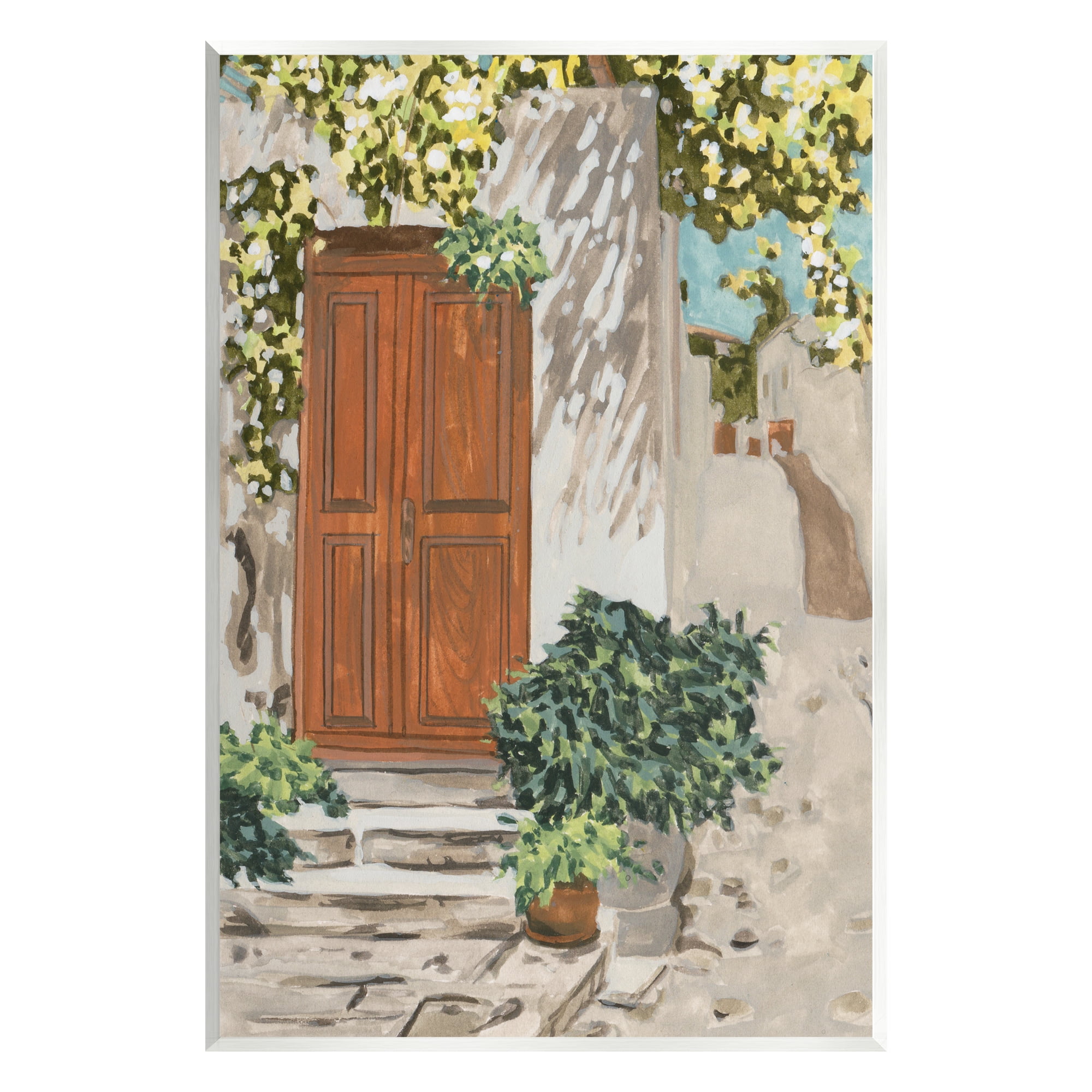 Stupell Industries Cottage Doorway Botanicals Travel & Places Painting Unframed Art Print Wall Art, 13 x 19