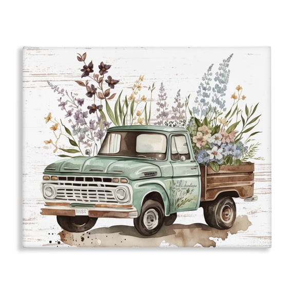 Stupell Industries Cottage Floral Herb Truck Canvas Art, 20 x 16, by Lettered and Lined