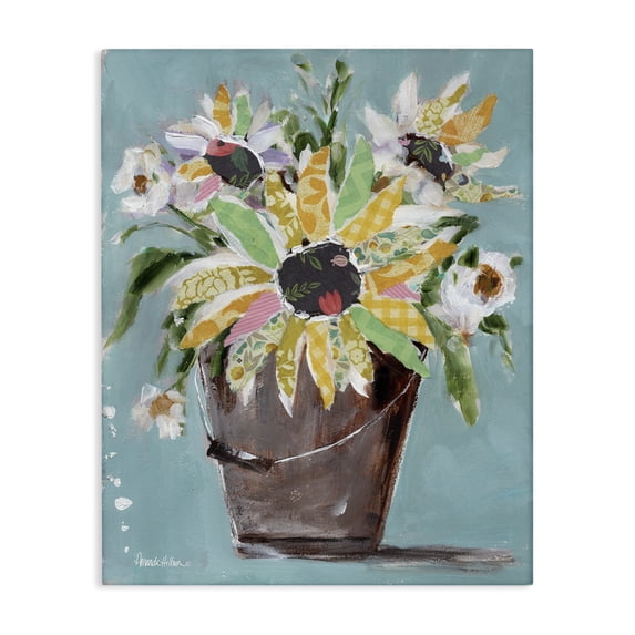 Stupell Industries Cottage Flower Bucket Bouquet Canvas Art, 16 x 20, by Amanda Hilburn