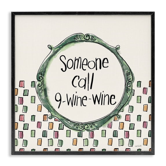 Stupell Industries Cottage Funny Wine Sentiment Black Framed Giclee Art, 12 x 12, by Anne Tavoletti