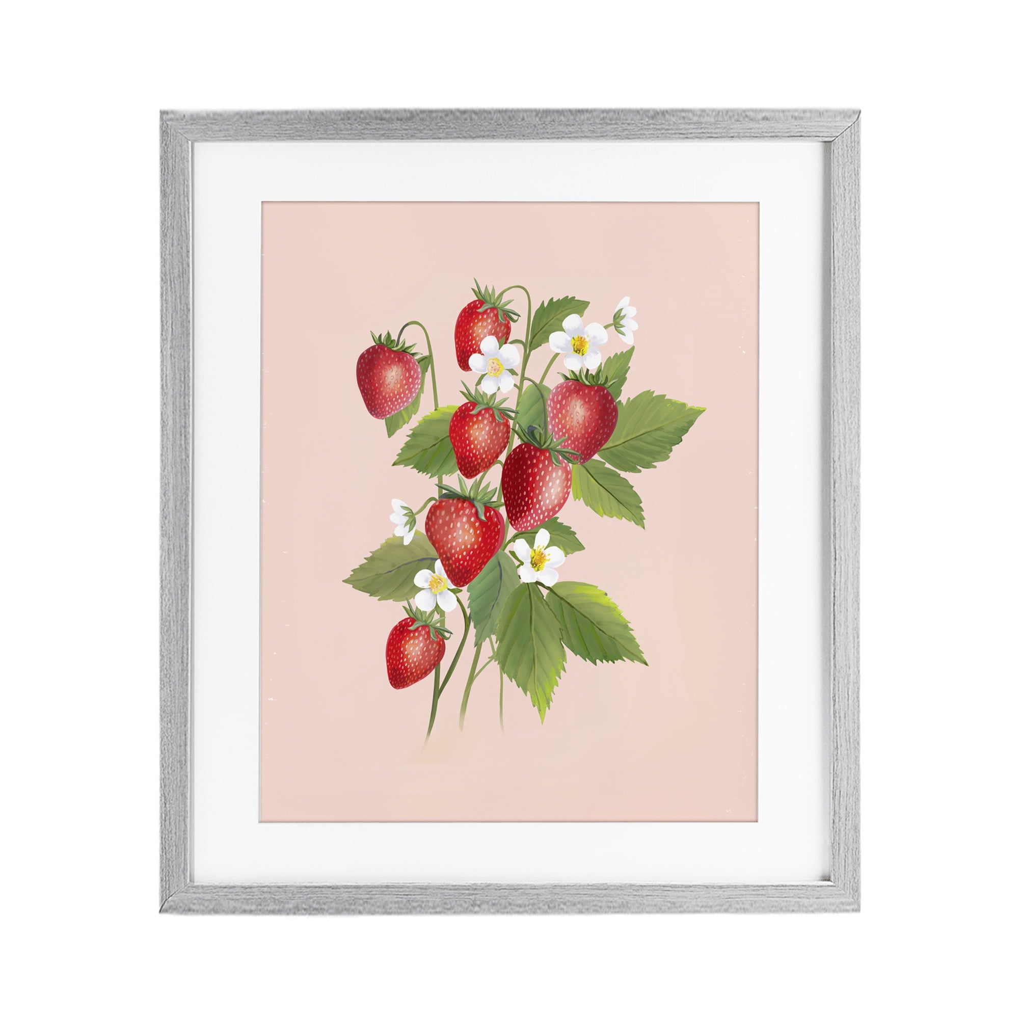 Stupell Industries Cottage Garden Strawberries Gray Framed Print Under Glass, design by Diane Neukirch