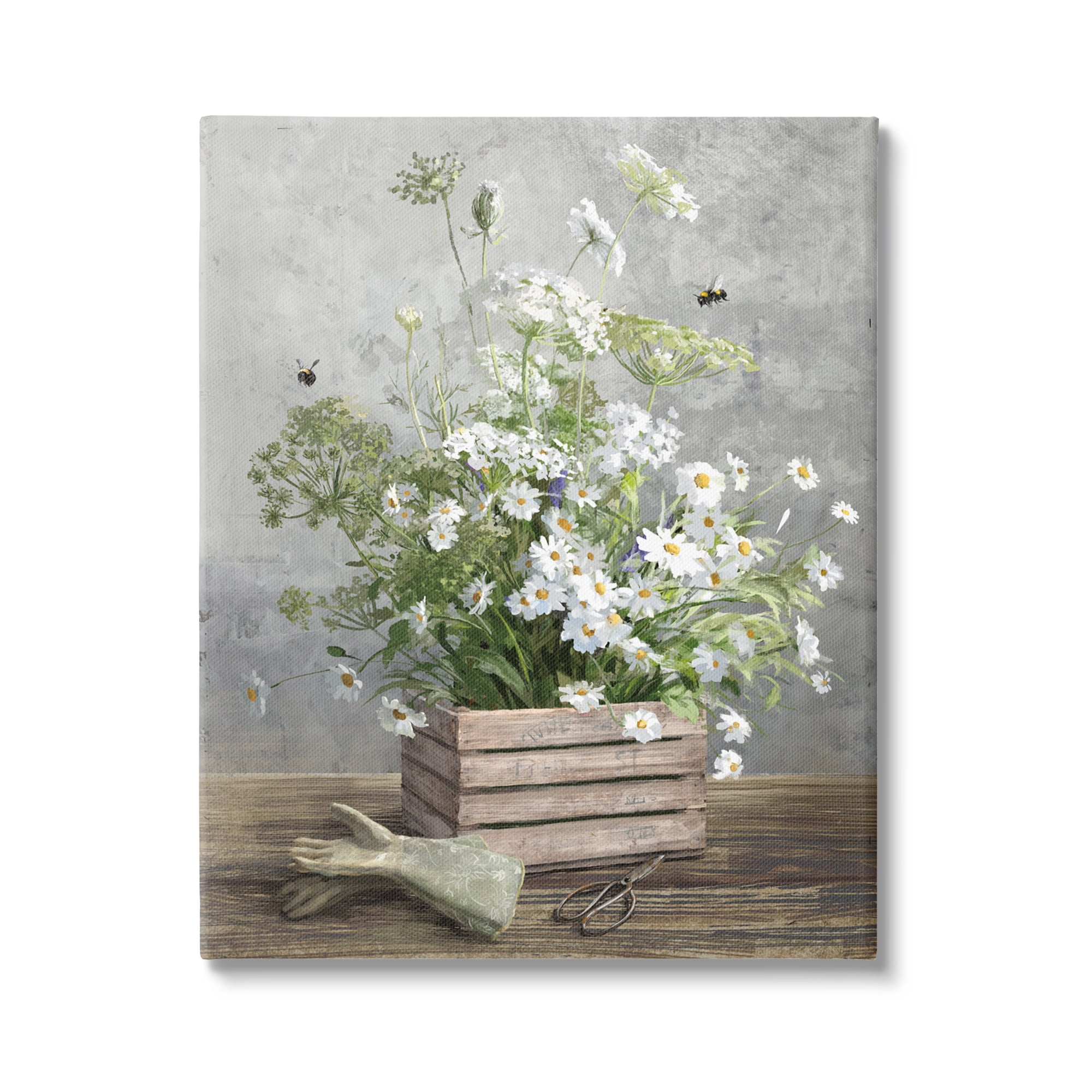Stupell Industries Cottage Gardening Bouquet Botanical & Floral Painting Gallery Wrapped Canvas Print Wall Art, 24 x 30