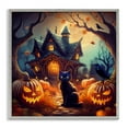 thumbnail image 1 of Stupell Industries Cottage Haunted House & Black Cat Gray Framed Giclee Art, 17 x 17, by Alina Georgescu, 1 of 8