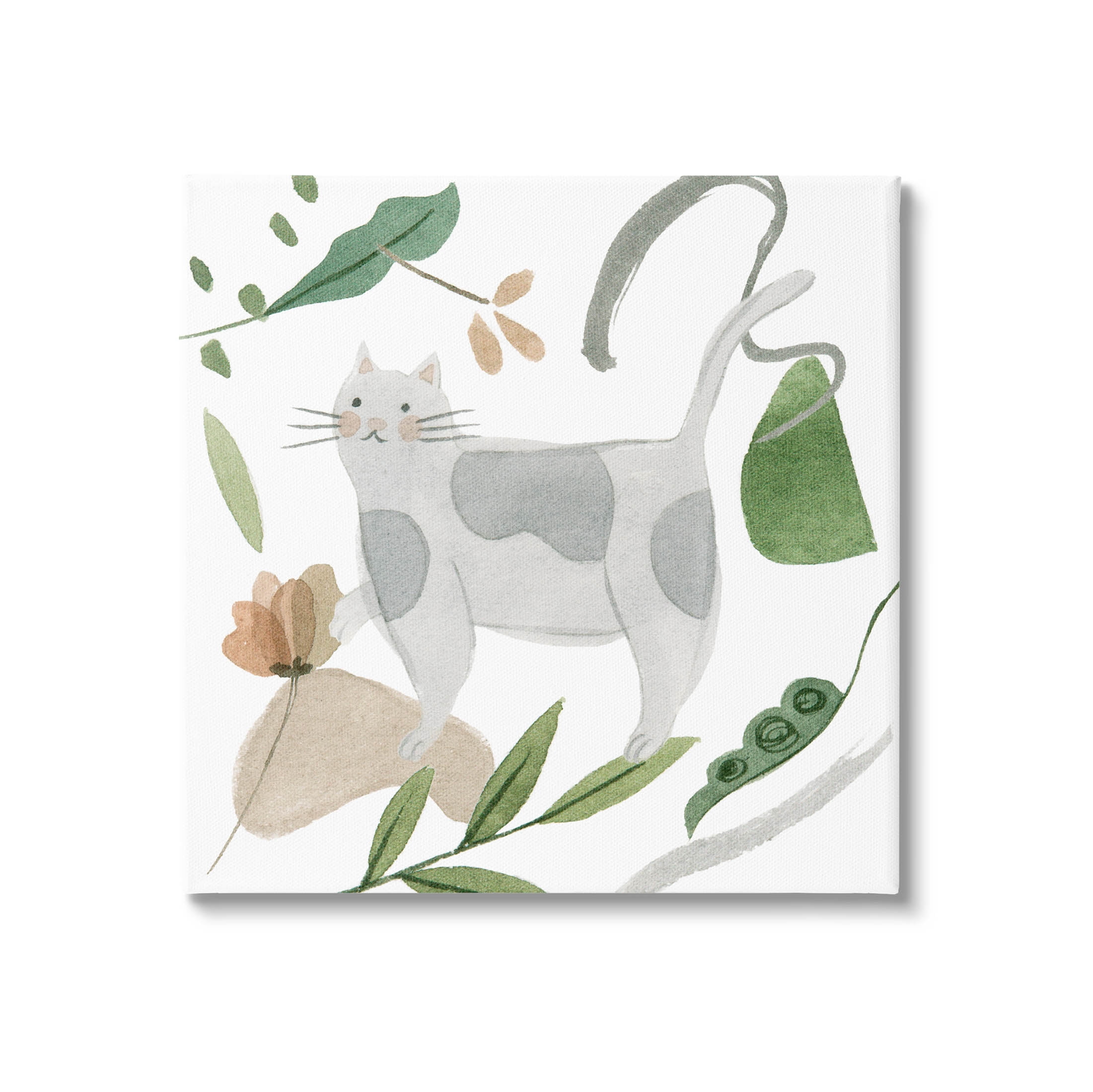 Stupell Industries Cottage Herbs Cat Arrangement Graphic Art Gallery Wrapped Canvas Print Wall Art, Design by Melissa Wang