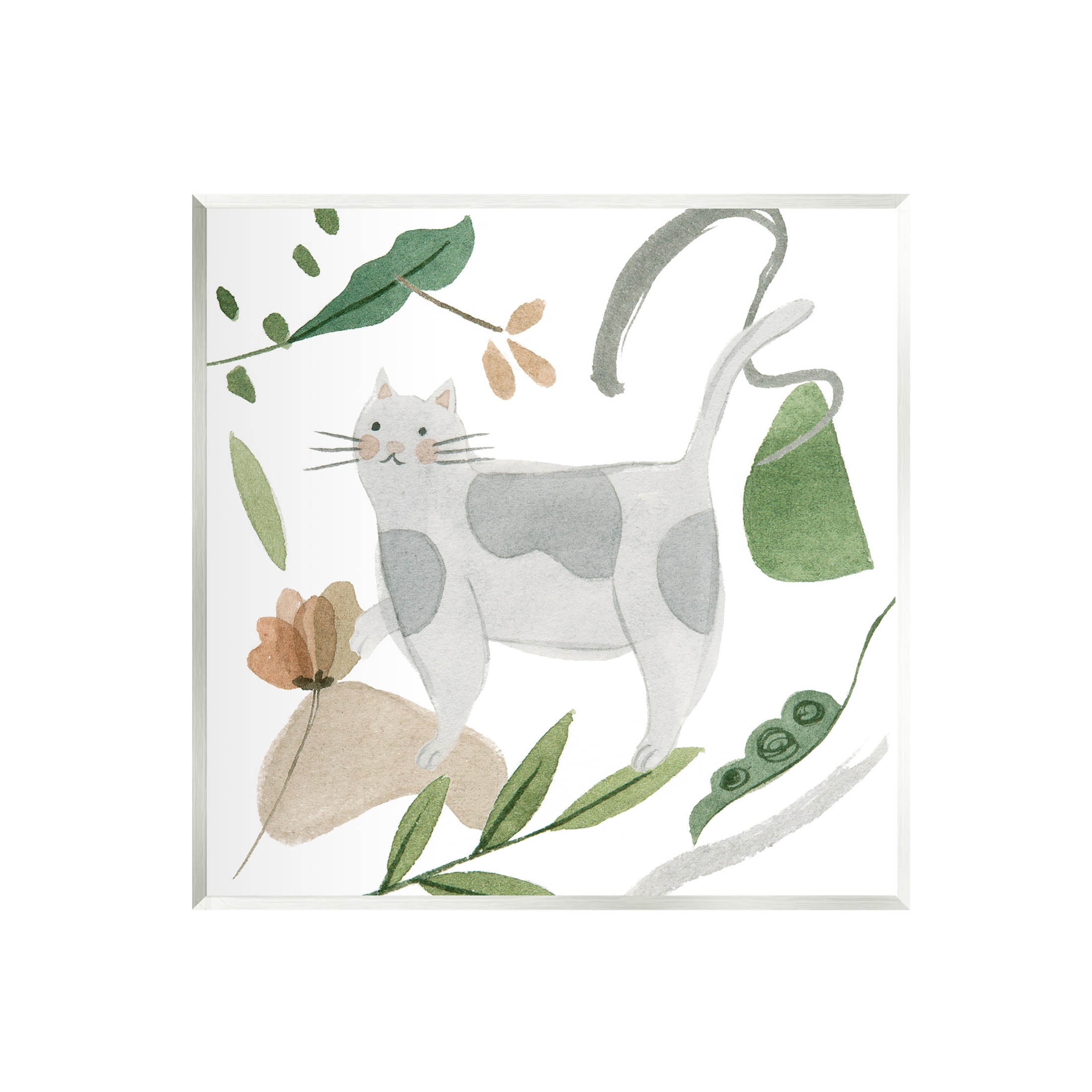Stupell Industries Cottage Herbs Cat Arrangement Graphic Art Unframed Art Print Wall Art, Design by Melissa Wang