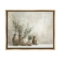 thumbnail image 1 of Stupell Industries Cottage Herbs in Pottery Botanical & Floral Painting Brown Floater Framed Canvas Art Print Wall Art, 21 x 17, 1 of 10