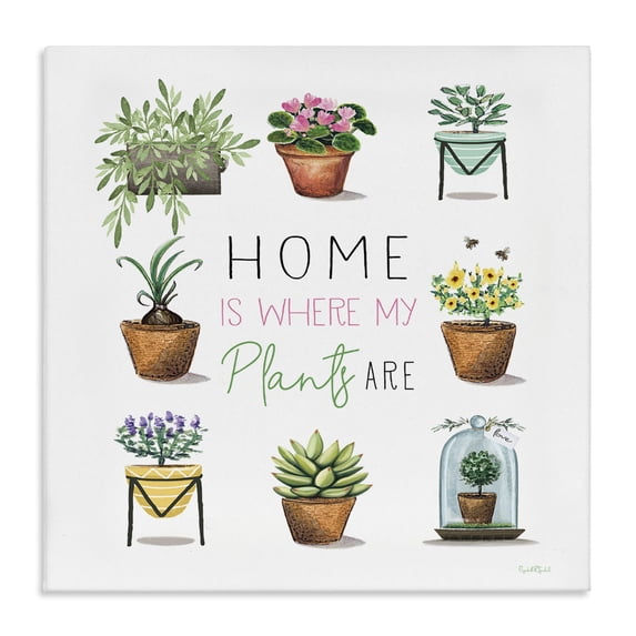 Stupell Industries Cottage Home Where Plants Are Canvas Art, 24 x 24, by Elizabeth Tyndall
