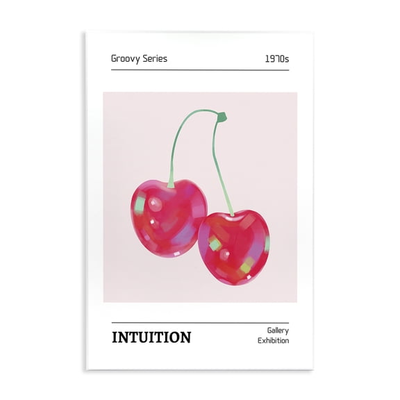 Stupell Industries Cottage Intuition Phrase Cherries Wall Plaque Art, 10 x 15, by LSR Design Studio