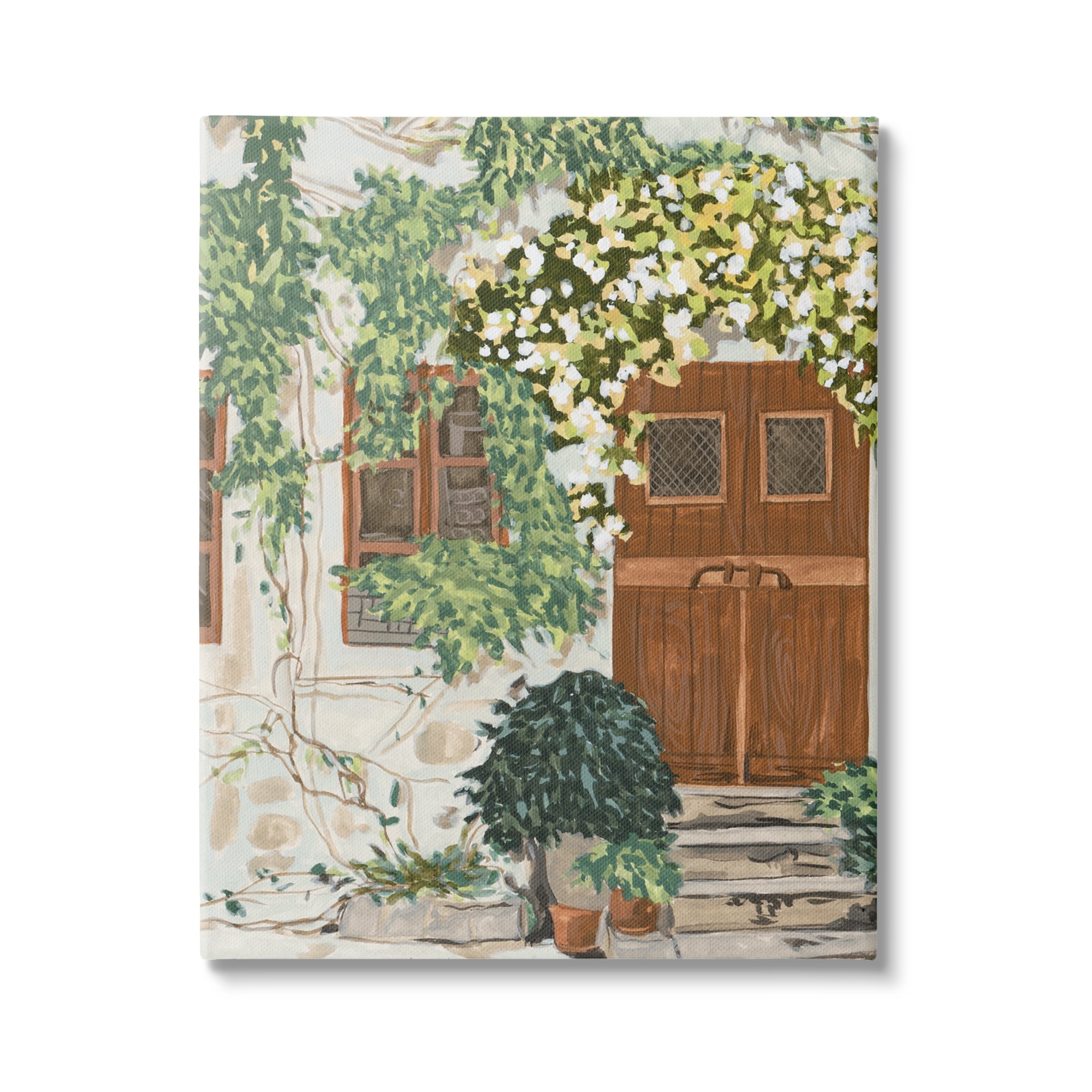 Stupell Industries Cottage Ivy & Plants Travel & Places Painting Gallery Wrapped Canvas Art Print Wall Art, 30 x 40