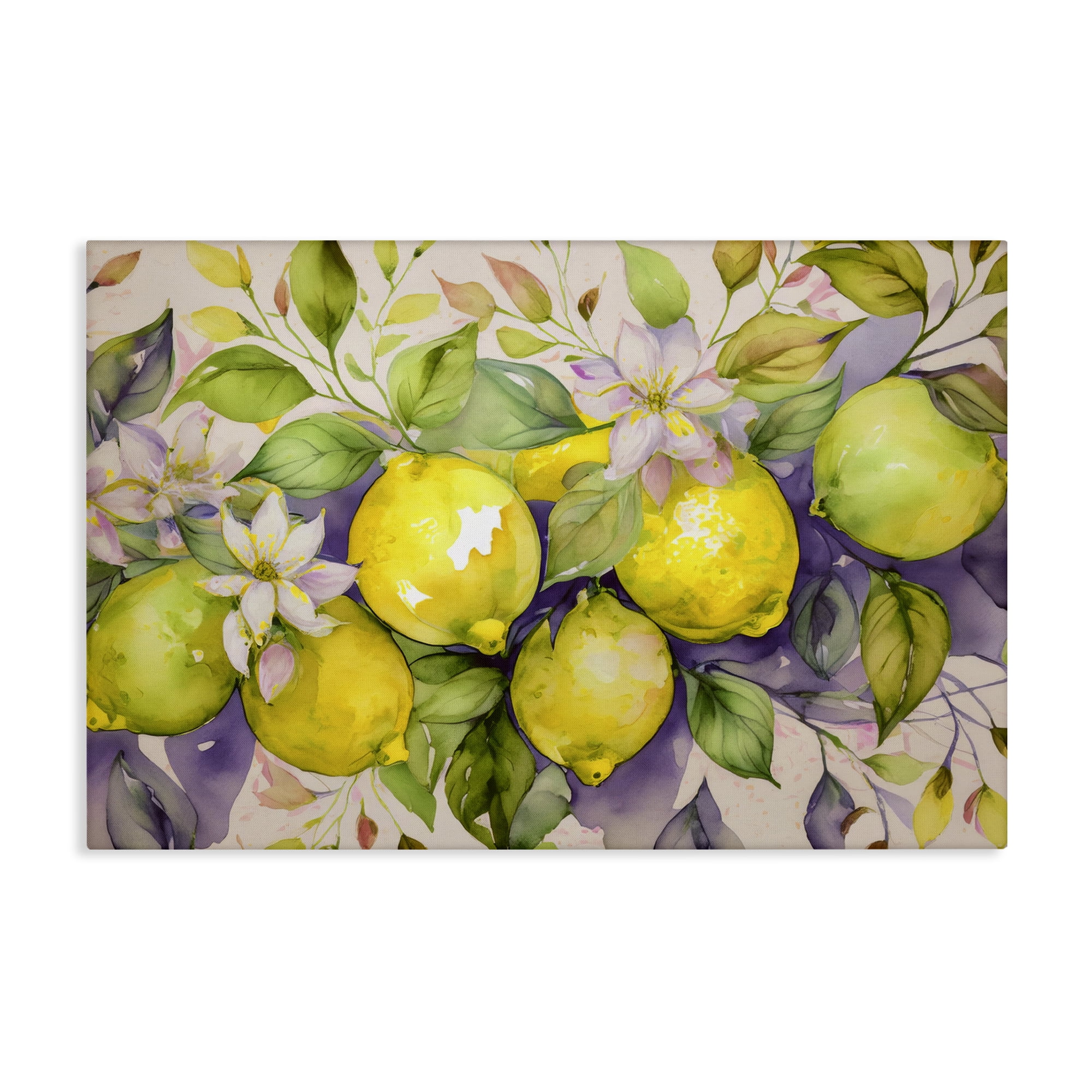 Stupell Industries Cottage Lemon Blooms Food & Beverage Painting Wrapped Canvas Art Print Wall Art, 30 x 20