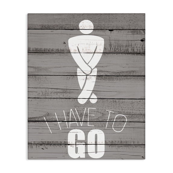 Stupell Industries Cottage Men's Room Have To Go Canvas Art, 16 x 20, by Kim Allen