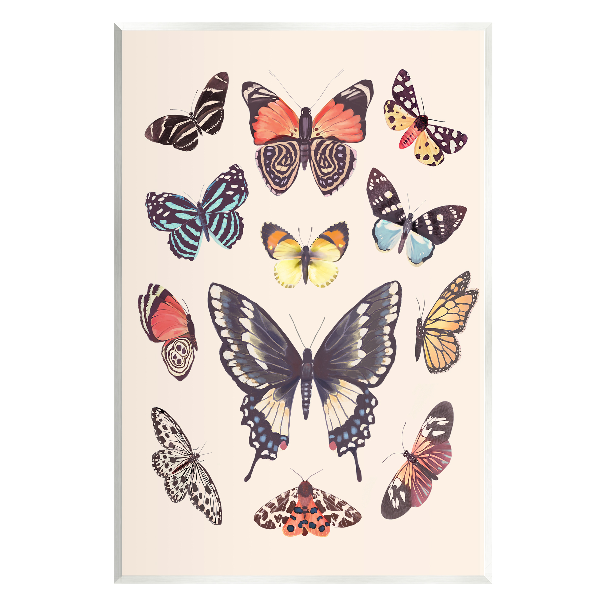 Stupell Industries Cottage Moths & Butterflies Animals & Insects Painting Unframed Art Print Wall Art, 13 x 19