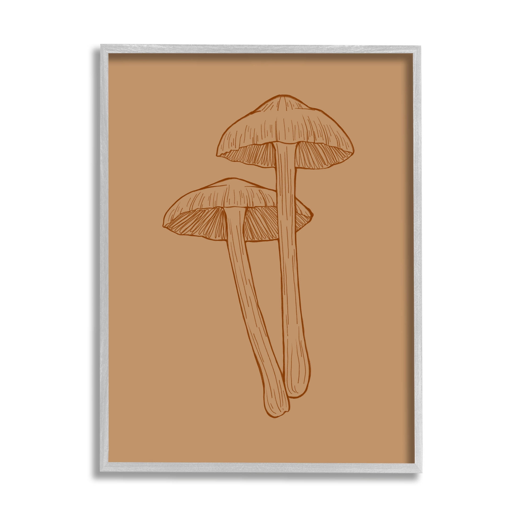 Stupell Industries Cottage Mushroom Wildlife Nature Graphic Art Gray Framed Art Print Wall Art, Design by Ziwei Li