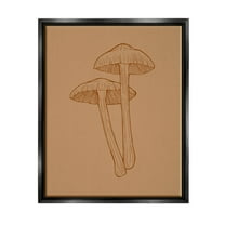 Stupell Industries Cottage Mushroom Wildlife Nature Graphic Art Jet Black Floating Framed Canvas Print Wall Art, Design by Ziwei Li