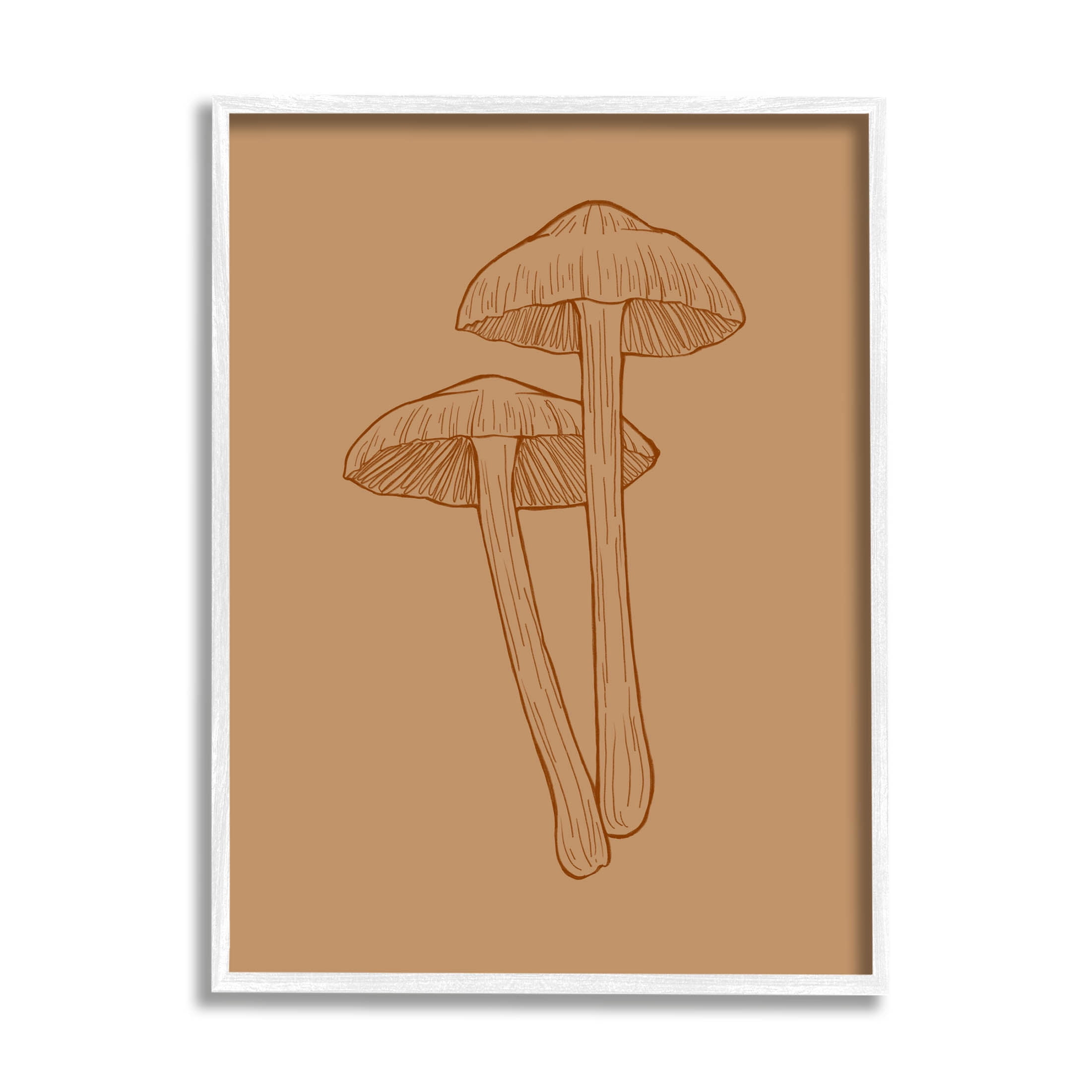 Stupell Industries Cottage Mushroom Wildlife Nature Graphic Art White Framed Art Print Wall Art, Design by Ziwei Li