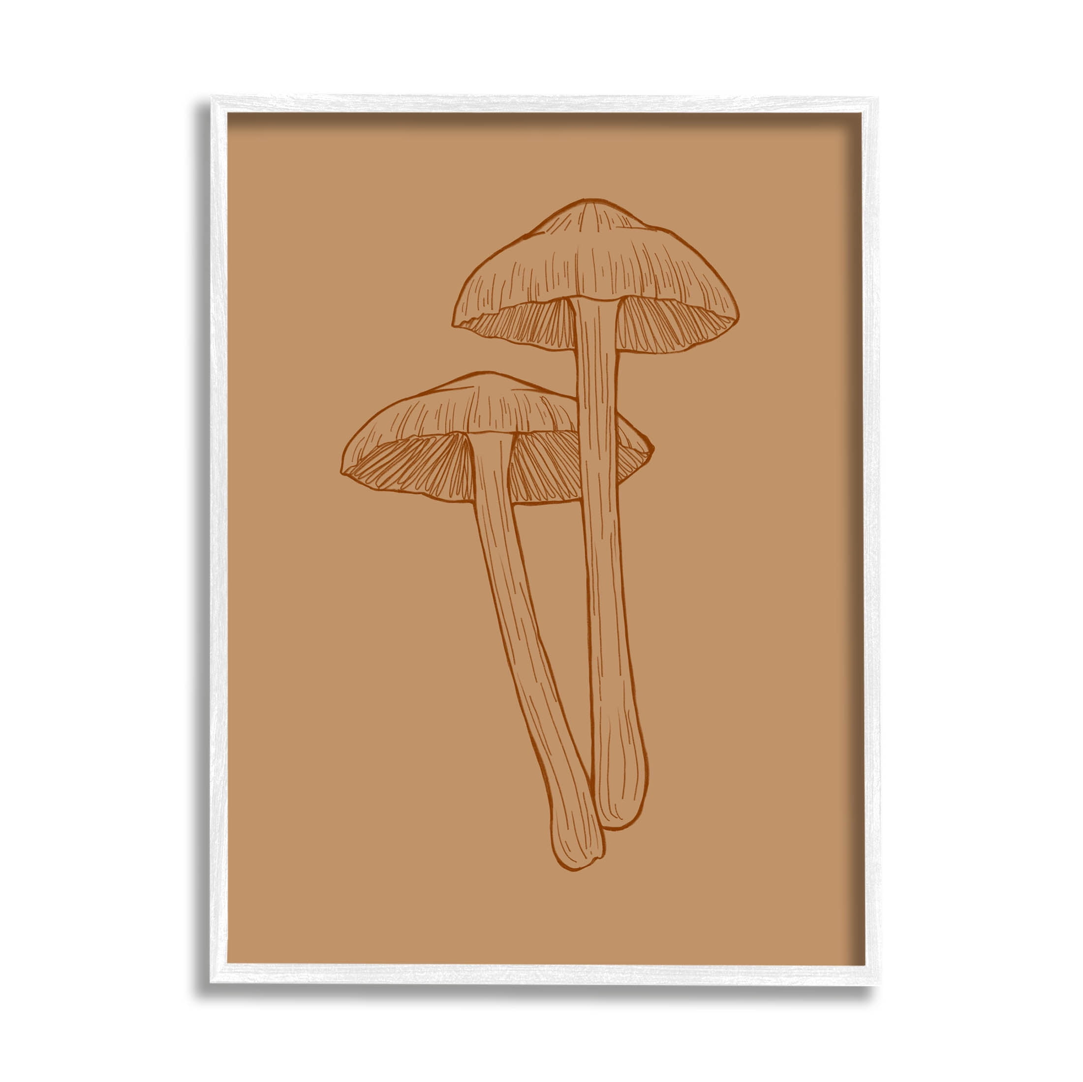 Stupell Industries Cottage Mushroom Wildlife Nature Graphic Art White Framed Art Print Wall Art, Design by Ziwei Li