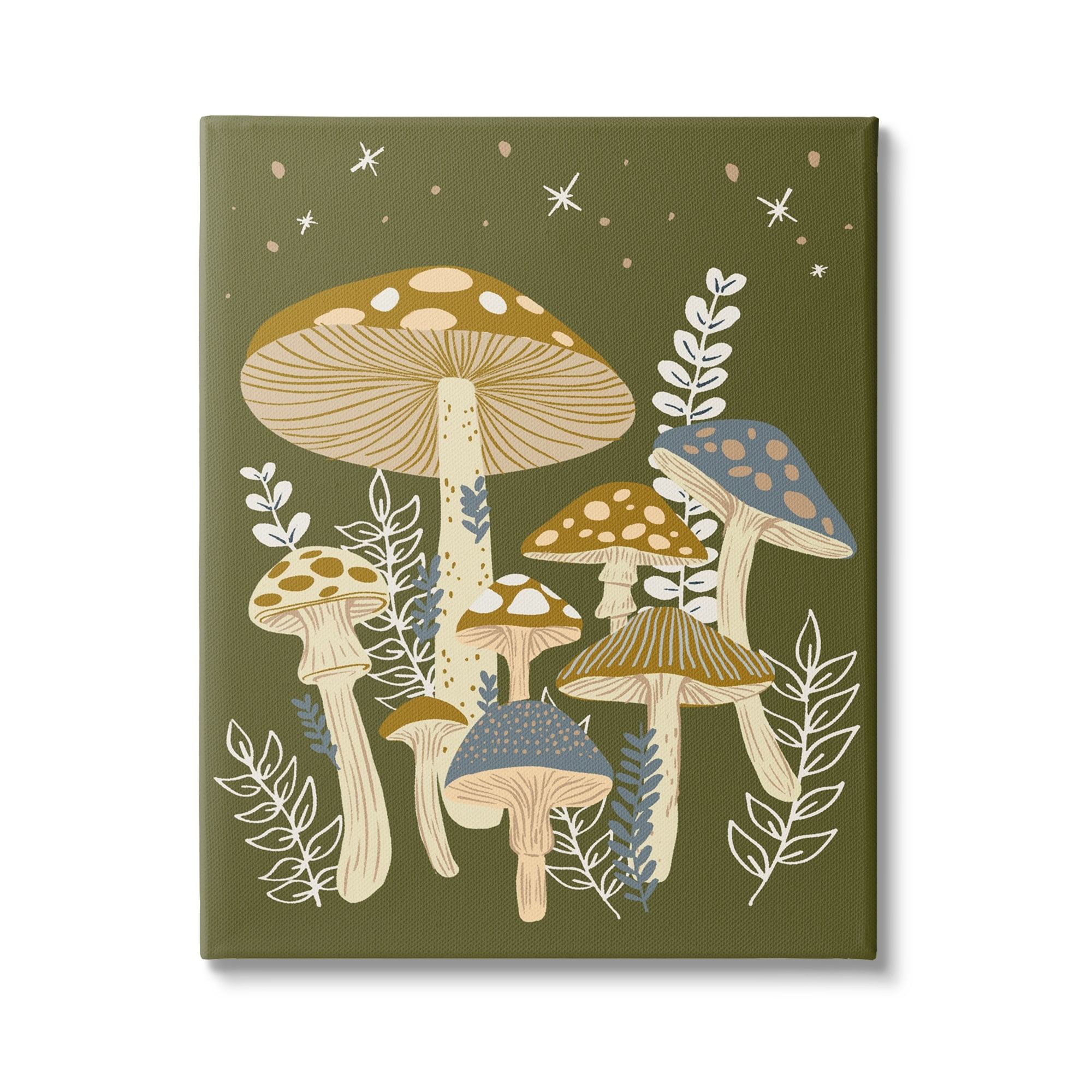 Stupell Industries Cottage Mushrooms Whimsical Nature Botanical & Floral Painting Gallery Wrapped Canvas Print Wall Art