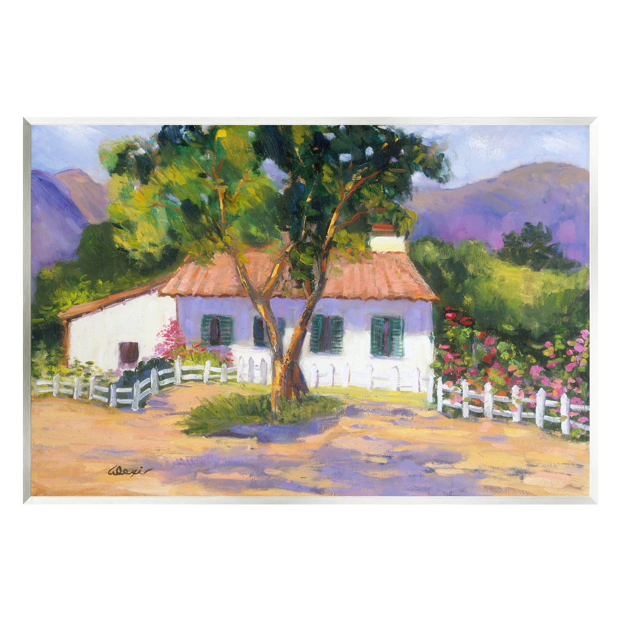 Stupell Industries Cottage Nature Painting Landscape Painting Unframed Art Print Wall Art, 19 x 13