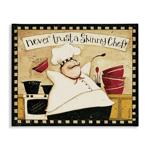 Stupell Industries Cottage Never Trust a Skinny Chef Canvas Art, 20 x 16, by Dan DiPaolo