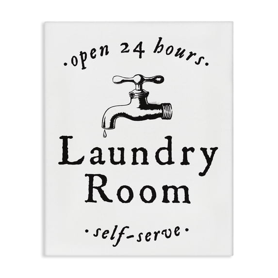Stupell Industries Cottage Self Serve Laundry Canvas Art, 36 x 48, by Lettered and Lined