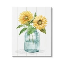 Stupell Industries Cottage Sunflower Blossom Vase Graphic Art Gallery Wrapped Canvas Print Wall Art, Design by Livi Finn