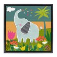 thumbnail image 1 of Stupell Industries Cottage Tropical Elephant Scene Black Floating Frame Canvas Art, 18 x 18, by Tina Finn, 1 of 8