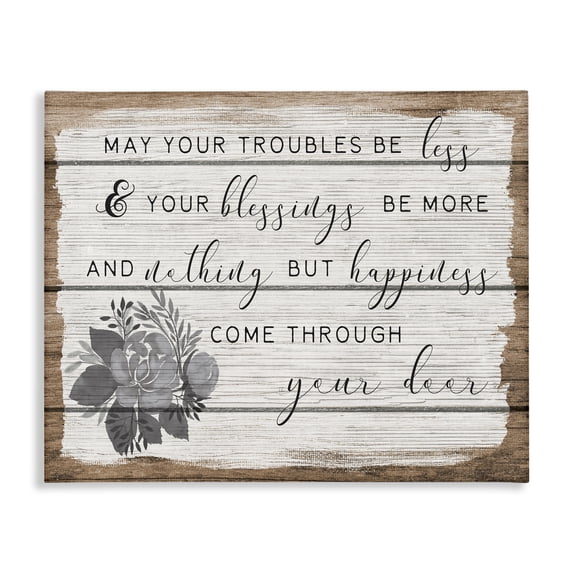 Stupell Industries Cottage Troubles Be Less Country Floral Canvas Art, 40 x 30, by Lil' Rue