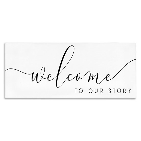 Stupell Industries Cottage Welcome To Our Story Fancy Loving Cursive Script Canvas Art, 30 x 13, by Anna Quach