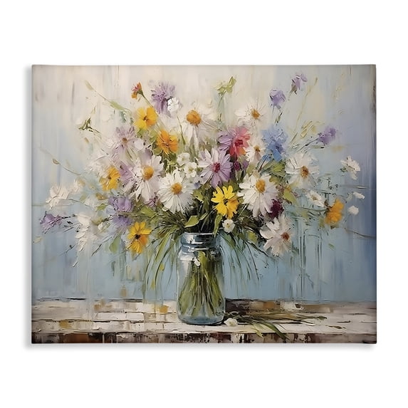 Stupell Industries Cottage Wildflower Bouquet in Jar Canvas Art, 20 x 16, by Franklyn Gregory