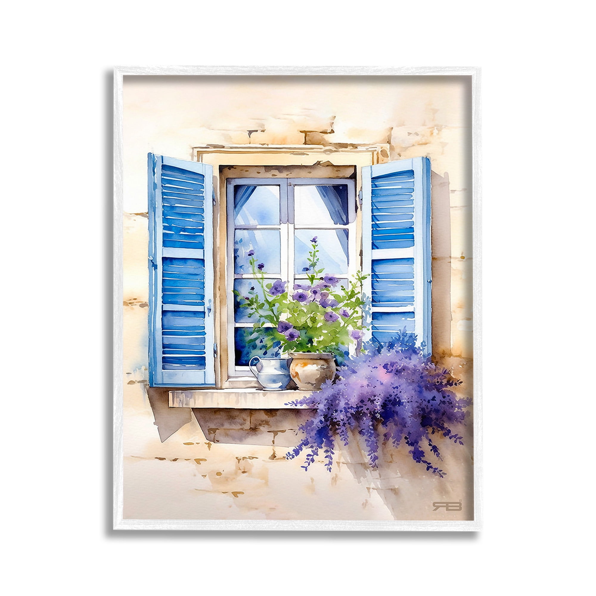 Stupell Industries Cottage Windowsill Bouquet Botanical & Floral Painting White Framed Art Print Wall Art, 11 x 14