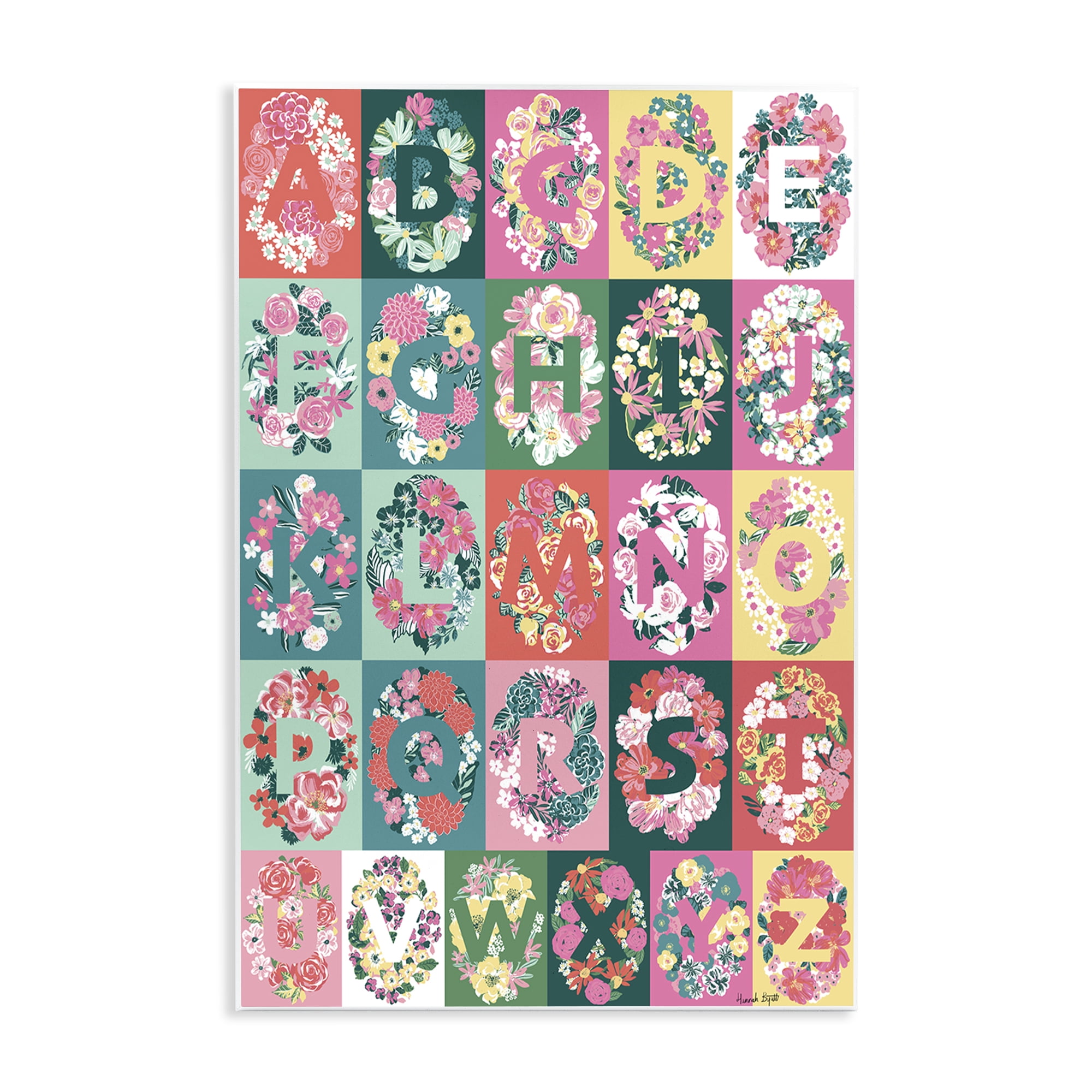 Stupell Industries Cottagecore Blooms Alphabet Plants & Flowers Painting Unframed Art Print Wall Art, 13 x 19