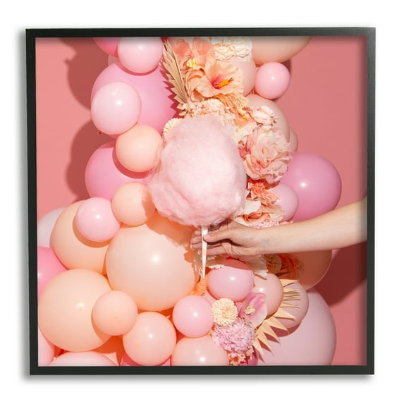 Stupell Industries Cotton Candy & Balloons Food & Beverage Photography Black Framed Art Print Wall Art, 12 x 12