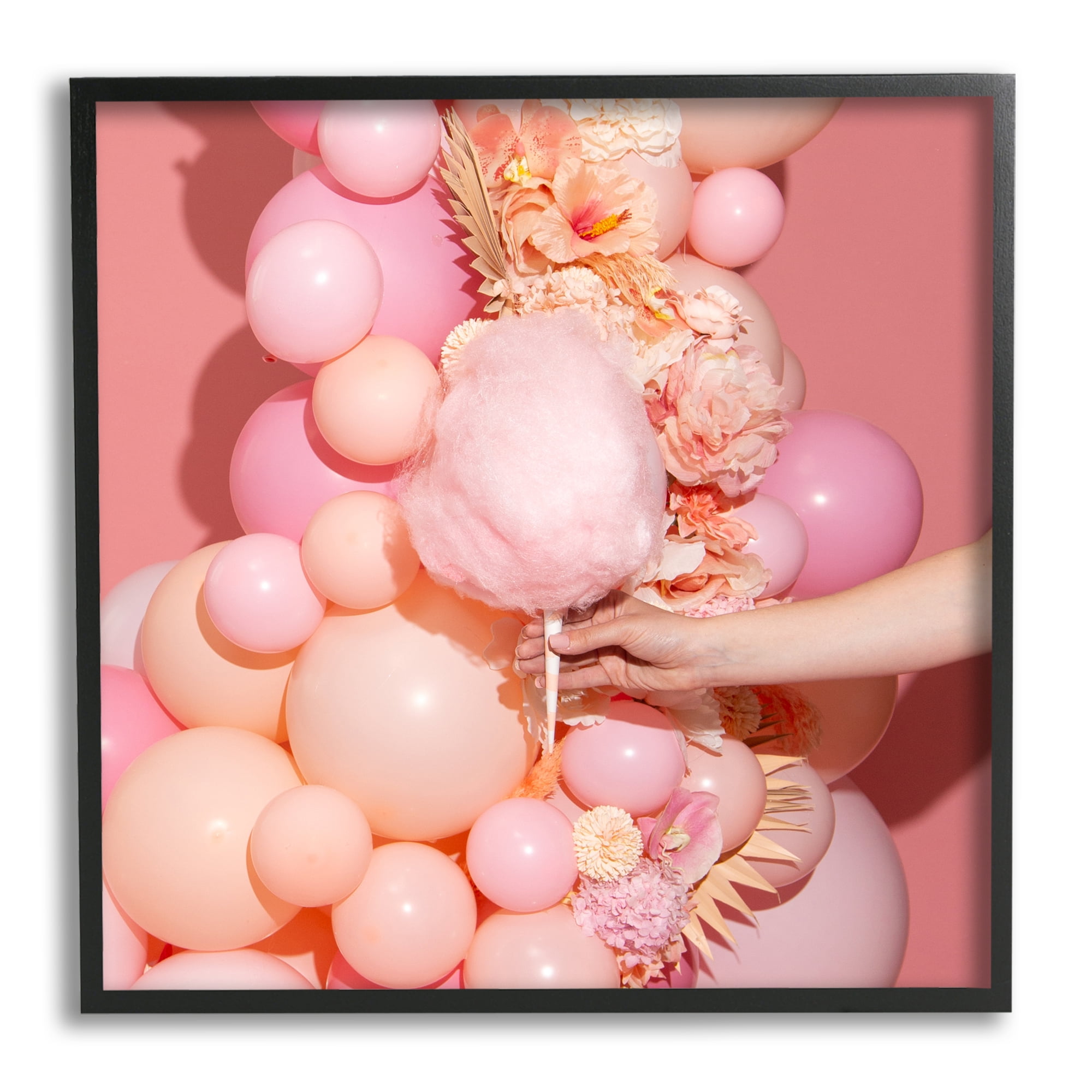 Stupell Industries Cotton Candy & Balloons Food & Beverage Photography Black Framed Art Print Wall Art, 24 x 24