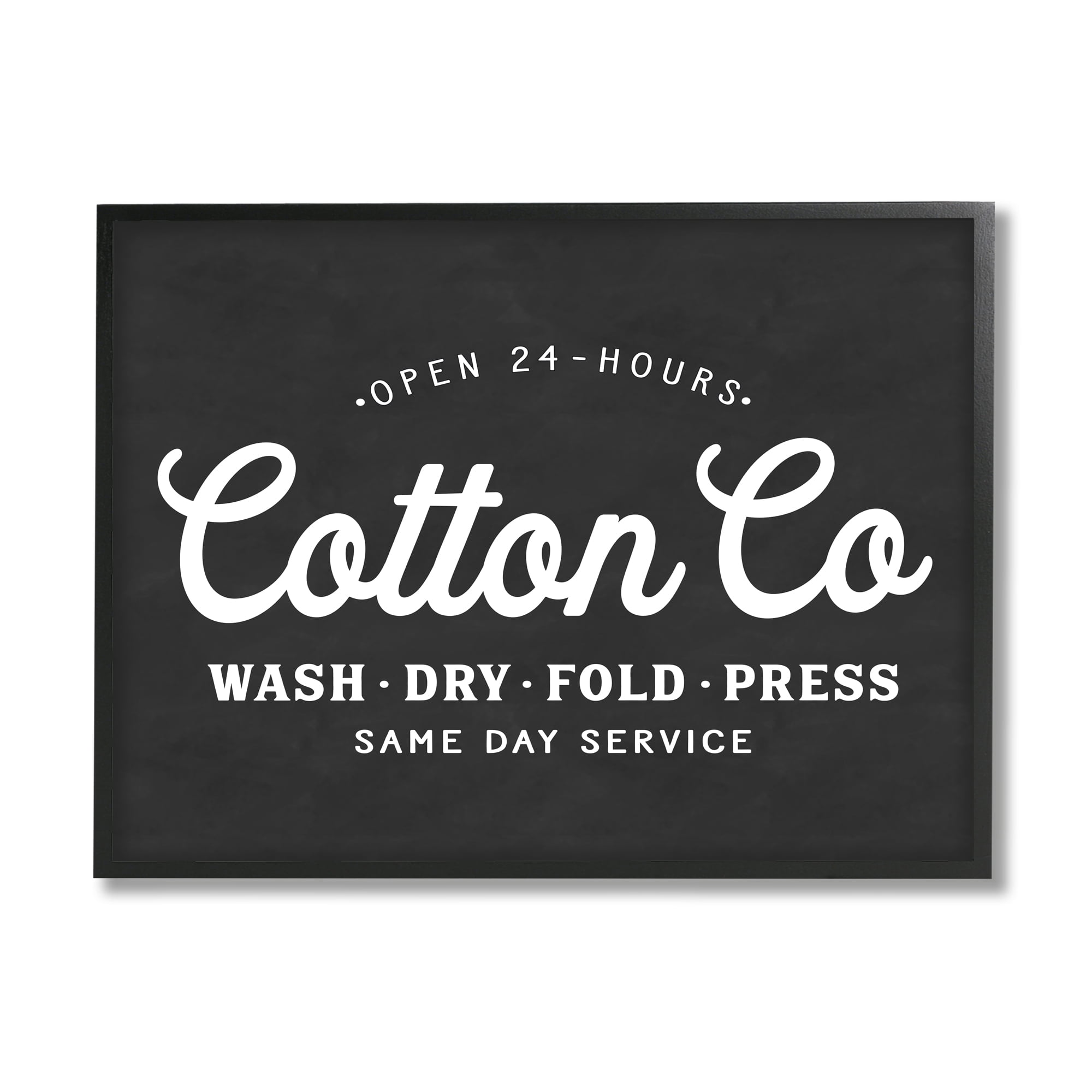 Stupell Industries Cotton Co. Laundry Room Sign Black White Minimal, 16 x 20, Designed by Lettered and Lined