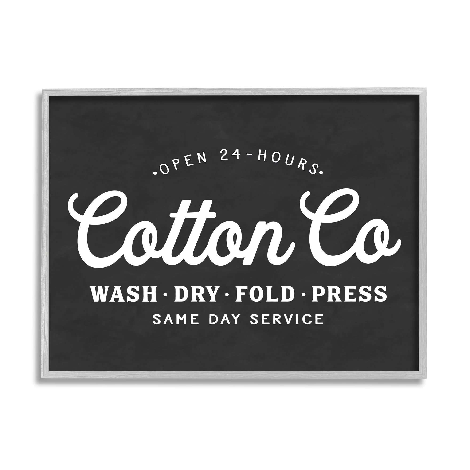 Stupell Industries Cotton Co. Laundry Room Sign Black White Minimal, 16 x 20, Designed by Lettered and Lined
