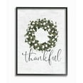 thumbnail image 1 of Stupell Industries Cotton Flower Country Style Wreath with Thankful Text Designed by Lettered and Lined, 1 of 7