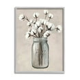 thumbnail image 1 of Stupell Industries Cotton Flower Jar Vase Botanical & Floral Painting Gray Framed Art Print Wall Art, 1 of 5