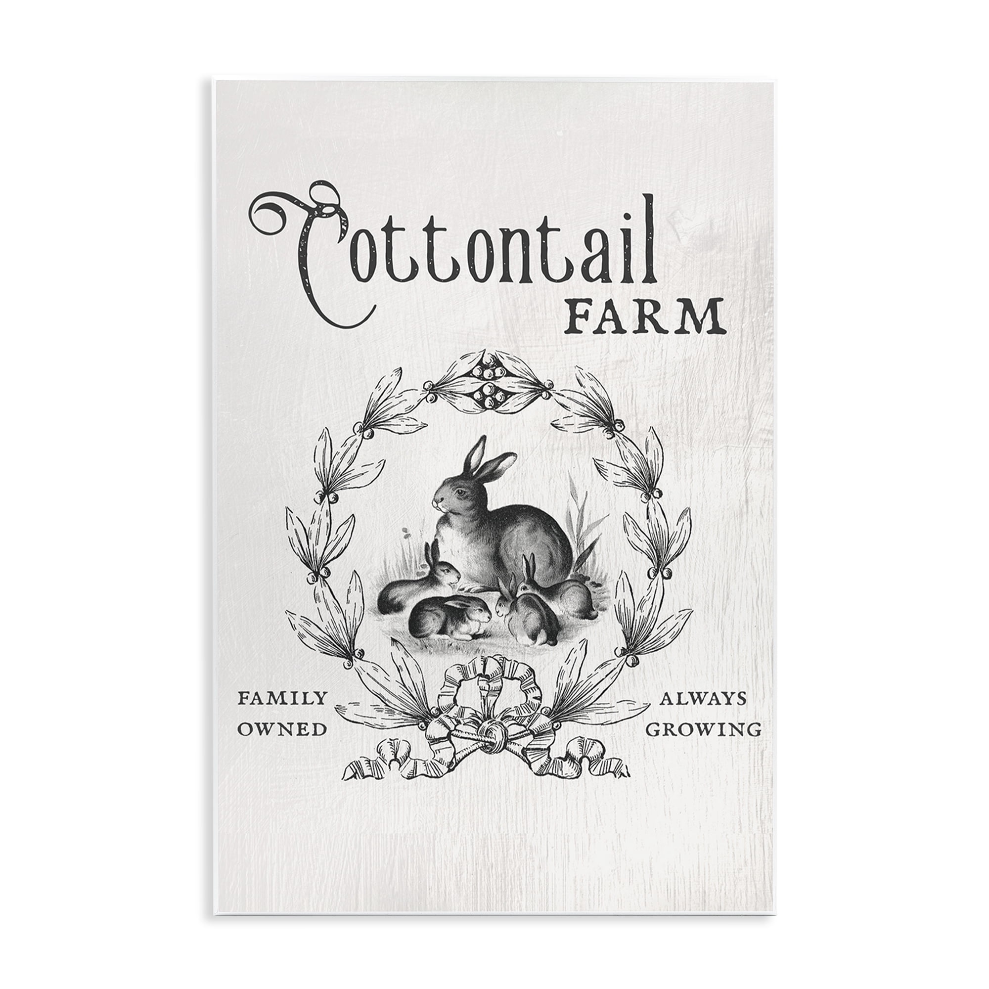 Cottontail Farm Vintage Advertisement Rabbit Family Country Illustration Wall Plaque Art, 13 x 19, By Lil' Rue