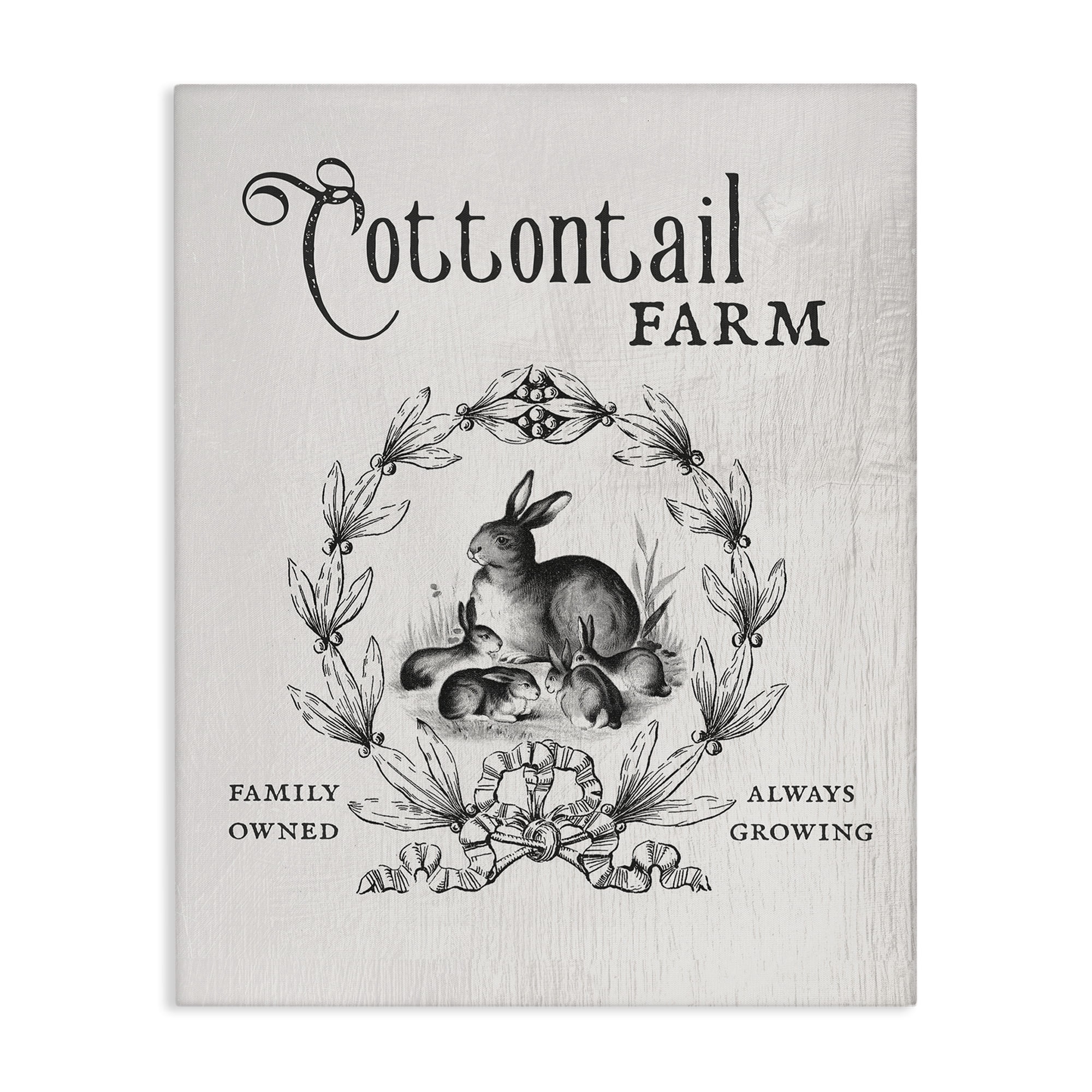 Cottontail Farm Vintage Advertisement Rabbit Family Country Illustration Canvas Art, 16 x 20, By Lil' Rue